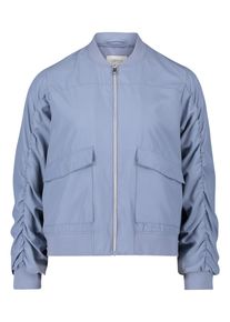 Jackenblazer Cartoon "Blouson mit Raffung", Damen, Gr. 36, grau (stonewash), Obermaterial: 62% Polyamid PA. 38% Polyester PES., Blazer Jackenblazer