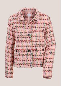 Madeleine Mode Kurzblazer MADELEINE "Blazer Kurzer Blazer mit Struktur", Damen, Gr. 40, rosa (puderros&eacute;, multicolor), Obermaterial: 100% Polyester PES., Modern, normal, Blazer Kurzblazer