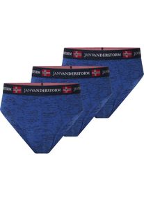 Slip Jan Vanderstorm "3er Pack Slip ADISON", Herren, Gr. 5XL, blau, Obermaterial: 95% Baumwolle CO. 5% Elasthan EL., Unterhosen Slip