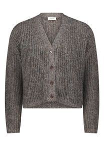 Cardigan Cartoon "Cardigan mit V-Ausschnitt", Damen, Gr. 36, braun (braun, copper), Obermaterial: 34% Polyester PES. 32% Polyacryl PAN. 21% metallisierte Fasern MTF. 9% Polyamid PA. 4% Wolle mw., Strickjacken Cardigan