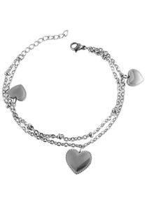 Adelia&acute;s Armband ADELIA&acute;S "Damen Armband &iquest; Herz aus Edelstahl 17 cm" Gr. 17, silber, Armb&auml;nder, Damen, Edelstahl, Armband