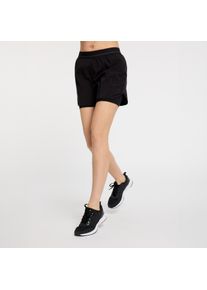 Laufshorts Energetics "DA.-SHORTS ISOLDA II W", Damen, Gr. XL, N-Gr, schwarz, Obermaterial: 90% Polyamid, 10% Elasthan, Hosen Laufshorts, mit elastischer Au&szlig;enhose, atmungsaktives DRY PLUS ECO-Fasersystem