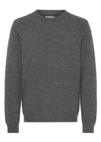 Strickfleece-Pullover Blend "Strickpullover BHBRANKO", Herren, Gr. L, grau (iron gate melange), Obermaterial: 60% Wolle mw. 40% Nylon NY., Pullover Strickfleece-Pullover