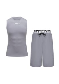 Sportanzug YEAZ "Set INSTRUCTOR", Herren, Gr. L, grau, Obermaterial: 85% Polyester PES. 15% Elasthan EL., Sportanz&uuml;ge Sportanzug