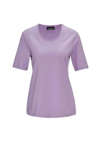 Langarm-Poloshirt GOLDNER "Kurzgr&ouml;&szlig;e Basic Baumwollshirt mit kurzem Arm", Damen, Gr. 19, lila (flieder), Obermaterial: 100% Baumwolle CO., normal, Sonstiges, Shirts Langarm-Poloshirt, Ohne