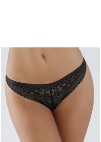 String Vivance "Viola", Damen, Gr. 36/38, schwarz, Microtouch, Obermaterial: 86% Polyamid, 14% Elasthan, figurbetont, Unterhosen String, aus Spitze, mit anteilig recyceltem Polyamid