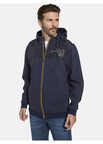 Kapuzensweatjacke Babista "Sweatjacke NELZINO", Herren, Gr. XL, blau (dunkelblau), Obermaterial: 100% Baumwolle CO., normal, ohne Ausschnitt, Sweatjacken Kapuzensweatjacke