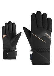 Multisporthandschuhe Ziener "KARION-Z AS glove lady", Damen, Gr. 8, schwarz.gold art, Materialmix, Handschuhe Multisporthandschuhe
