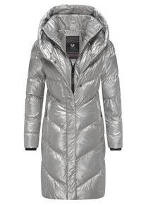 Kurzmantel Ragwear "Kurzmantel Natalka Bling", Damen, Gr. XS, grau (light grau), Obermaterial: 100% Nylon NY. Obermaterial: Futter: 100% Polyester PES. 100% Polyester PES., M&auml;ntel Kurzmantel