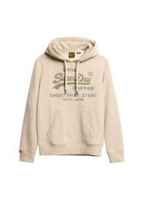 Sweatshirt Superdry "Sweatshirt Vl Heritage Relaxed Hood", Herren, Gr. M, beige, Obermaterial: 56% Baumwolle CO. 44% Polyester PES., Sweatshirts Sweatshirt