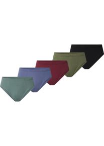 Slip Jan Vanderstorm "5er Pack Sportslip ERBLIN", Herren, Gr. L, schwarz (schwarz rot oliv), Obermaterial: 100% Baumwolle CO., Unterhosen Slip