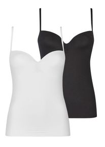 BH-Hemd Nina von C. "2er Pack BH Hemdchen Secret", Damen, Gr. 80, Cup C, bunt (wei&szlig; schwarz), Obermaterial: 95% Polyamid PA. 5% Elasthan EL., BHs BH-Hemd