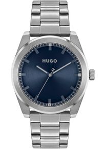 Quarzuhr Hugo "BRIGHT", silber (silberfarben), Armbanduhren, Damen, Quarzuhr, Armbanduhr, Herrenuhr, Mineralglas, Edelstahlarmband