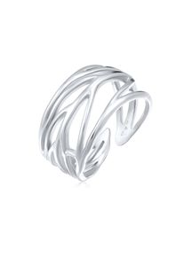 Silberring Elli "Ring Ornament und offene Ringschiene 925 Silber", silber, Fingerringe, Damen, Silber 925 (Sterlingsilber), Silberring