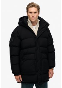 Steppjacke Superdry "XPD LONGLINE BAFFLE PARKA", Herren, Gr. XL, jet schwarz, Web, Obermaterial: 100% Polyester, unifarben, oversize, Jacken Steppjacke