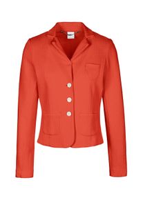 Madeleine Mode Jackenblazer MADELEINE "Jerseyblazer Kurzer Jerseyblazer mit modischer Struktur", Damen, Gr. 42, orange (papaya), Obermaterial: 78% Baumwolle CO. 18% Polyamid PA. 4% Elasthan EL., Modern, normal, Blazer Jackenblazer