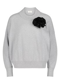 Strickpullover Cartoon "Strickpullover mit Rundhalsausschnitt", Damen, Gr. 44, grau (hellgrau), Obermaterial: 55% Viskose CV. 30% Polyester PES. 15% Polyamid PA., Pullover Strickpullover