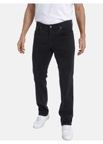 5-Pocket-Jeans Jan Vanderstorm "Tiefbundjeans OKKO", Damen, Gr. 37, N-Gr, schwarz, Obermaterial: 86% Baumwolle CO. 7% Polyester PES. 7% Polyamid ECONYL PA ECONYL., Hosen 5-Pocket-Jeans