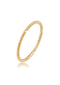 Silberring Elli Premium "Ring Gedreht 375 Gelbgold" Gr. 54, gold, Fingerringe, Damen, 54, Gelbgold 375, Silberring