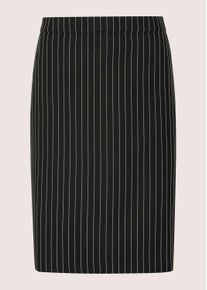 Madeleine Mode Bleistiftrock MADELEINE "Midirock Bleistiftrock mit Nadelstreifen", Damen, Gr. 48, schwarz (schwarz, wollwei&szlig;), Obermaterial: 95% Polyester PES. 5% Elasthan EL., Modern, R&ouml;cke Bleistiftrock, Feine Nadelstreifen