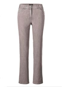 Stretch-Jeans GOLDNER "Edel geschm&uuml;ckte Jeanshose ANNA", Damen, Gr. 46, N-Gr, beige (helltaupe), Obermaterial: 83% Baumwolle CO. 16% Polyester PES. 1% Elasthan EL., Jeans Stretch-Jeans