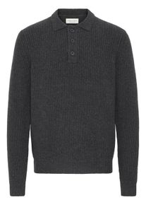 Strickfleece-Pullover Casual Friday "Strickpullover CFGAHN", Herren, Gr. XXL, grau (charcoal gray melange), Obermaterial: 52% Viskose CV. 26% Polyester PES. 22% Polyamid PA., Pullover Strickfleece-Pullover