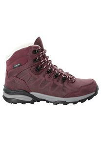 Trekkingschuh Jack Wolfskin "REFUGIO PRIME TEXAPORE MID W", Damen, Gr. UK 5,5 - EU 39, Normalschaft, rot (schwarz, maroon), Main Material Second Material 100% Polyamide Lining Sole 100% Rubber/ EVA, Schuhe Trekkingschuh
