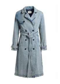 Langmantel Khujo "Trenchcoat Hera", Damen, Gr. L, blau (light blau), Obermaterial: 100% Baumwolle CO. Obermaterial: Futter: 100% Polyester PES., M&auml;ntel Langmantel