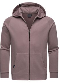 Kapuzensweatjacke Ragwear "Kapuzensweatjacke Zenway", Herren, Gr. M, rosa (mauve), Obermaterial: 70% Baumwolle CO. 30% Polyester PES., Sweatjacken Kapuzensweatjacke