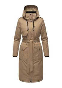 Wintermantel Navahoo "Wintermantel Hokulanii", Damen, Gr. XL, beige (schwarz taupe), Obermaterial: 100% Polyester PES. Obermaterial: Futter: 100% Polyester PES. 100% Polyester PES., M&auml;ntel Wintermantel