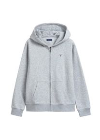 Sweatshirt Gant "Sweatjacke The Original Full Zip Sweat Hoodie", Jungen, Gr. 134-140, grau, Obermaterial: 87% Baumwolle CO. 13% Polyester PES., Sweatshirts Sweatshirt