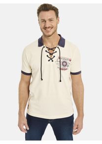 Poloshirt Jan Vanderstorm "Doppelpack Poloshirt ELJAR", Herren, Gr. XL, wei&szlig; (wollwei&szlig; oliv), Obermaterial: 100% Baumwolle CO., Shirts Poloshirt