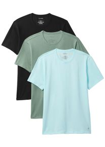 T-Shirt "SHORT SLEEVE CREW NECK 3PK", Herren, Gr. S (48), schwarz w sea spray emb, sea spray w, Jersey, Obermaterial: 57% Baumwolle, 38% Polyester, 5% Elasthan, Calvin Klein Underwear, Basic, normal h&uuml;ftlang, Rundhals, abgesteppt, Shirts T-Shirt, mit Logo am Saum