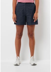 Shorts Jack Wolfskin "KARANA SHORTS W", Damen, Gr. XS (34), Normalgr&ouml;&szlig;en, blau (night, blau), OBERSTOFF: 55% HANF, 45% BAUMWOLLE. Futter: 65% POLYESTER, 35% BAUMWOLLE, Hosen Shorts