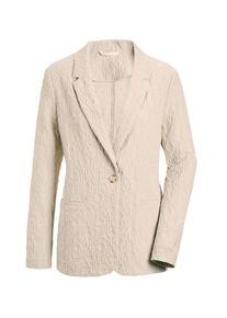 Jackenblazer GOLDNER "Strukturierter Stretchblazer mit Revers", Damen, Gr. 52, gr&uuml;n (stein), Obermaterial: 99% Polyester PES. 1% Elasthan EL., keine/nicht relevant, Blazer Jackenblazer, Paspeltaschen