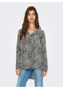Shirtbluse Only "ONLTIANA LIFE L/S LOOSE SHIRT NOOS PTM", Damen, Gr. S (36), schwarz (schwarz aop:noelle small graphic), Obermaterial: 100% Polyester, bedruckt, loose fit, Blusen Shirtbluse