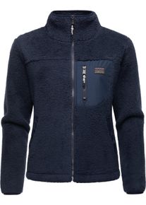 Kapuzensweatjacke Ragwear "Pl&uuml;schjacke Alaris", Damen, Gr. 3XL, blau (navy), Obermaterial: 100% Polyester PES., Sweatjacken Kapuzensweatjacke