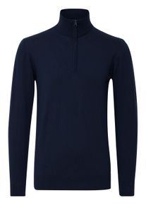 Troyer INDICODE "Troyer IDBaddon", Herren, Gr. XXL, blau (navy), Obermaterial: 80% Baumwolle CO. 20% Polyamid PA., unifarben, normal, ohne Ausschnitt, Pullover Troyer