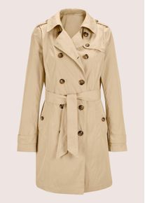 Madeleine Mode Trenchcoat MADELEINE "Trench Kurzer Trenchcoat", Damen, Gr. 34, beige, Obermaterial: 100% Polyester PES., Modern, normal, M&auml;ntel Trenchcoat