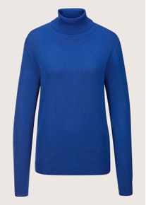 Madeleine Mode Longpullover MADELEINE "Strickpullover Schmaler Feinstrickpullover", Damen, Gr. 48, blau (royalblau), Obermaterial: 70% Viskose CV. 30% Polyamid PA., Modern, normal, Rollkragen, Pullover Longpullover, Feinstrick