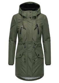Wintermantel Ragwear "Wintermantel Elsien", Damen, Gr. M, gr&uuml;n (schwarz olive), Obermaterial: 100% Polyester PES. Obermaterial: Futter: 100% Polyester PES. 100% Polyester PES., M&auml;ntel Wintermantel