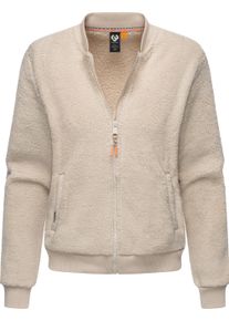 Kapuzensweatjacke Ragwear "Pl&uuml;schjacke Cairro", Damen, Gr. XXL, beige (ecru), Obermaterial: 100% Polyester PES., Sweatjacken Kapuzensweatjacke