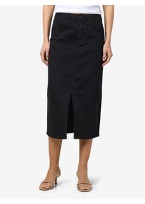 Jeansrock Noisy may "NMKATH NW SLIT MIDI SKIRT VI478BL NOOS", Damen, Gr. XS (34), schwarz (schwarz denim), Denim/Jeans, Obermaterial: 99% Baumwolle, 1% Elasthan, unifarben, wadenlang, R&ouml;cke Jeansrock