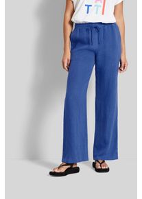 Stoffhose Bugatti, Damen, Gr. 42, Normalgr&ouml;&szlig;en, lila (blau), 100% Leinen, normal, Hosen Stoffhose, mit Gummizug