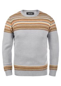 Strickfleece-Pullover INDICODE "Strickpullover IDLurdes", Herren, Gr. XL, grau (grau mix), Obermaterial: 100% Polyacryl PAN., Pullover Strickfleece-Pullover
