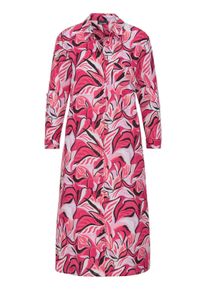 Sommerkleid GOLDNER "Kurzgr&ouml;&szlig;e Druckkleid mit floralem Muster", Damen, Gr. 23, K-Gr, pink (pink, gemustert), Obermaterial: 100% Viskose CV., figurumspielend, Kleider Sommerkleid, Taschen in der Seiennaht