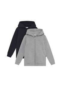 Sweatjacke Minymo "Trainingsjacke MISweat Jacket", Jungen, Gr. 140, blau (schwarz navy), Obermaterial: 60% Baumwolle CO. 40% Polyester PES., Sweatjacken Sweatjacke