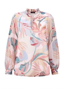 Schlupfbluse GOLDNER "Luftige Bluse mit R&uuml;schen-Details", Damen, Gr. 48, bunt (bunt, gemustert), Obermaterial: 100% Polyester PES., Gummibund, Blusen Schlupfbluse, R&uuml;schen-Details