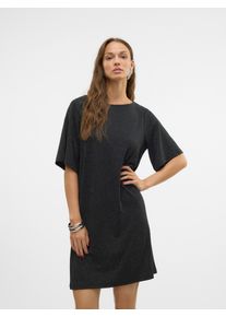 V&eacute;ro Moda Midikleid VERO MODA "VMKANVA 2/4 TEE DRESS JRS GA", Damen, Gr. XS, N-Gr, silber (schwarz detail:silber lurex), Jersey, Obermaterial: 73% Polyester, 22% metallisierte Fasern, 5% Elasthan, unifarben, loose fit kniefrei, Rundhals, Kleider Midikleid, Sommerkleid, mit Glitzer