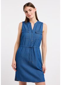 Jeanskleid Ragwear "ROISSIN DENIM", Damen, Gr. XS, N-Gr, blau, Web, Obermaterial: 60% Baumwolle, 40% Viskose, unifarben, kniefrei, Rundhals, Kleider Jeanskleid, Baumwoll-Viskose-Mix mit Denim-Optik und Taillenband